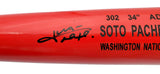 Juan Soto Autographed Red Rawlings Game Model Bat New York Yankees Beckett BAS QR Stock #196958