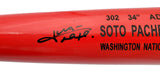 Juan Soto Autographed Red Rawlings Game Model Bat New York Mets Beckett BAS QR Stock #196958