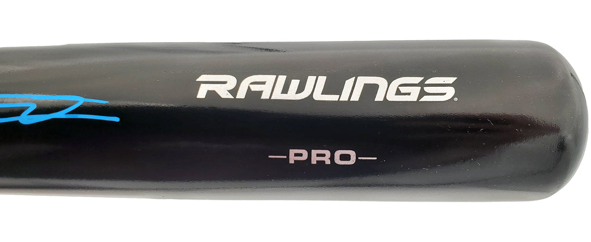 Vladimir Guerrero Jr. Autographed Black Rawlings Bat Toronto Blue Jays In Blue Beckett BAS Stock #197028