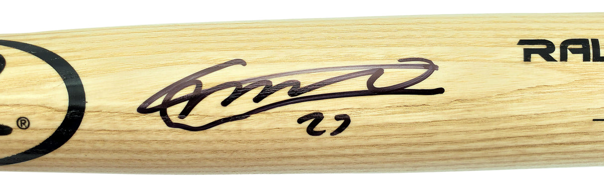 Vladimir Guerrero Jr. Autographed Blonde Rawlings Bat Toronto Blue Jays Beckett BAS Stock #197029