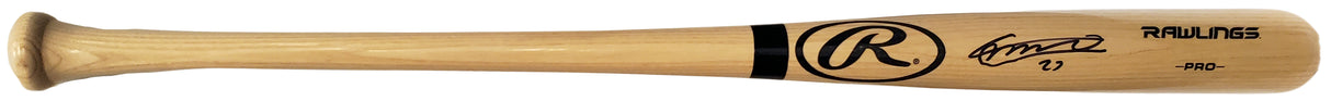Vladimir Guerrero Jr. Autographed Blonde Rawlings Bat Toronto Blue Jays Beckett BAS Stock #197029