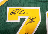 1978-79 NBA Champions Seattle Supersonics Multi Signed Autographed Green Jersey With 8 Signatures Including Fred Brown & Gus Williams MCS Holo Stock #145850