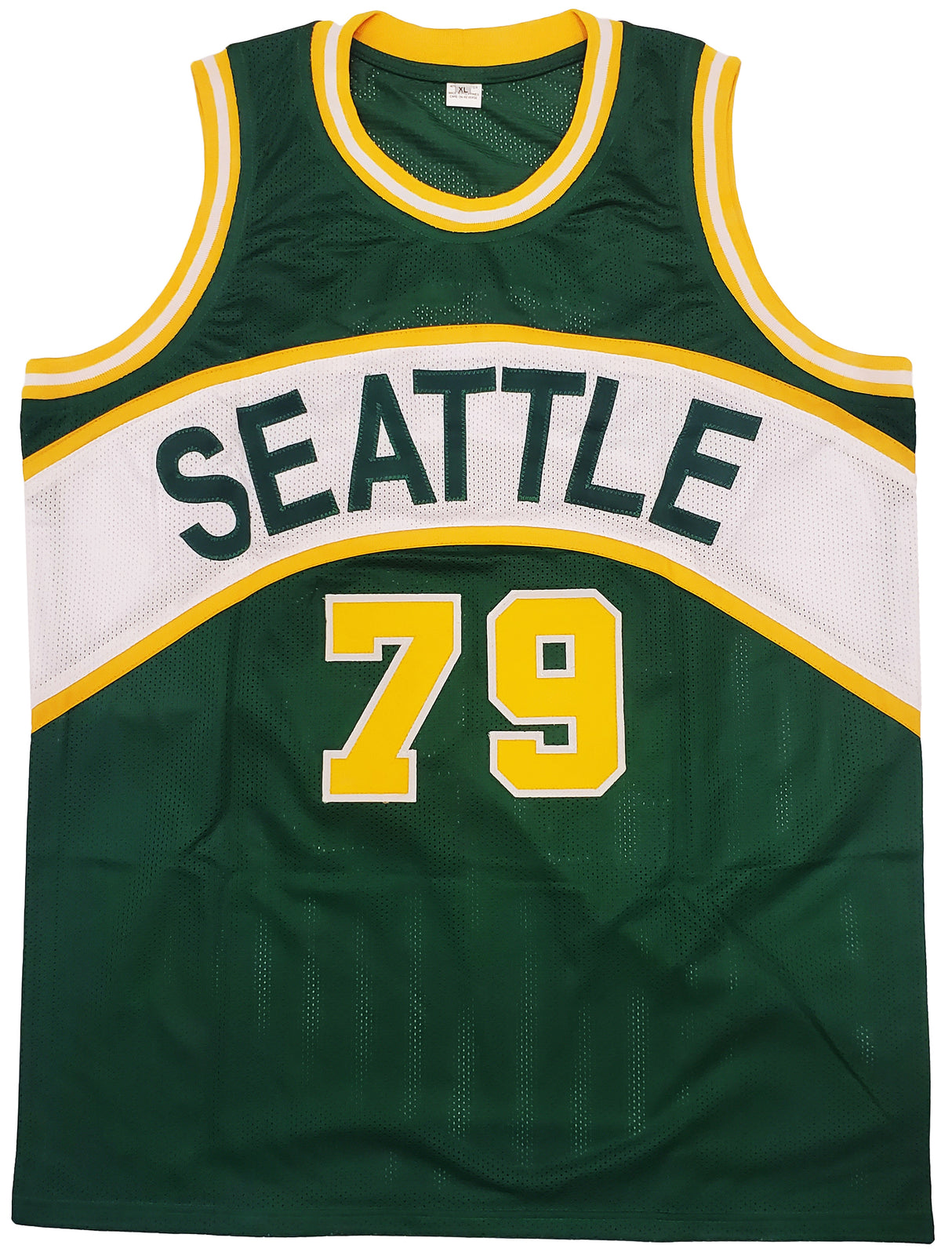 1978-79 NBA Champions Seattle Supersonics Multi Signed Autographed Green Jersey With 8 Signatures Including Fred Brown & Gus Williams MCS Holo Stock #145850