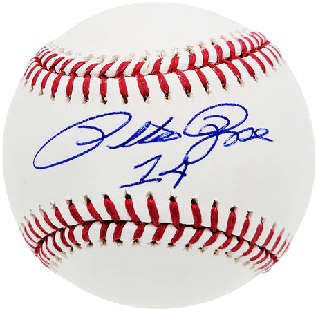 Pete Rose Autographed Official MLB Baseball Cincinnati Reds "#14" Beckett BAS Stock #159192