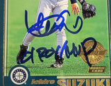 Ichiro Suzuki Autographed 2001 Topps Home Team Advantage Rookie Card #726 Seattle Mariners PSA 9 Auto Grade Mint 9 "01 ROY MVP" PSA/DNA #63680016