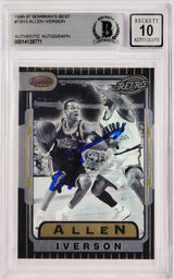 Allen Iverson Autographed 1996-97 Bowman's Best Retro Rookie Card #TB13 Philadelphia 76ers Auto Grade Gem Mint 10 Beckett BAS #14128771