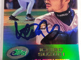Ichiro Suzuki Autographed 2001 eTopps Rookie Card #100 Seattle Mariners Auto Grade Gem Mint 10 Beckett BAS #14129126