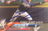 Ronald Acuna Jr. Autographed 2018 Topps Chrome Update Rookie Card #HMT31 Atlanta Braves PSA 10 Auto Grade Mint 9 PSA/DNA #56463132