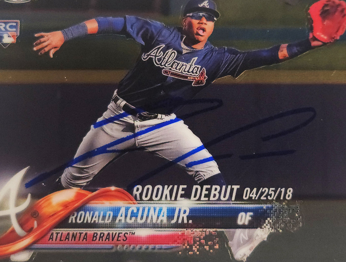 Ronald Acuna Jr. Autographed 2018 Topps Chrome Update Rookie Card #HMT31 Atlanta Braves PSA 9 Auto Grade Mint 9 PSA/DNA #56463128