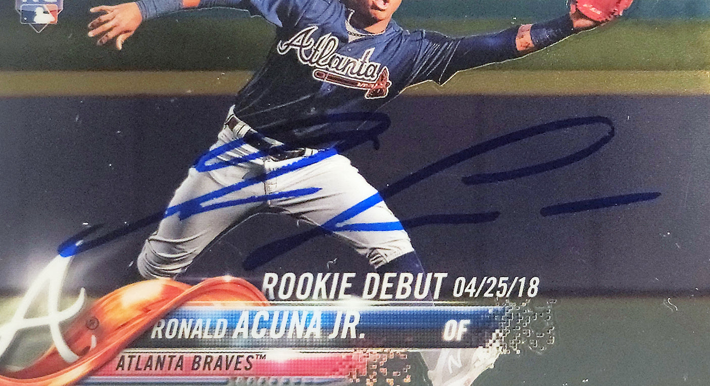 Ronald Acuna Jr. Autographed 2018 Topps Chrome Update Rookie Card #HMT31 Atlanta Braves PSA 9 Auto Grade Mint 9 PSA/DNA #56463127