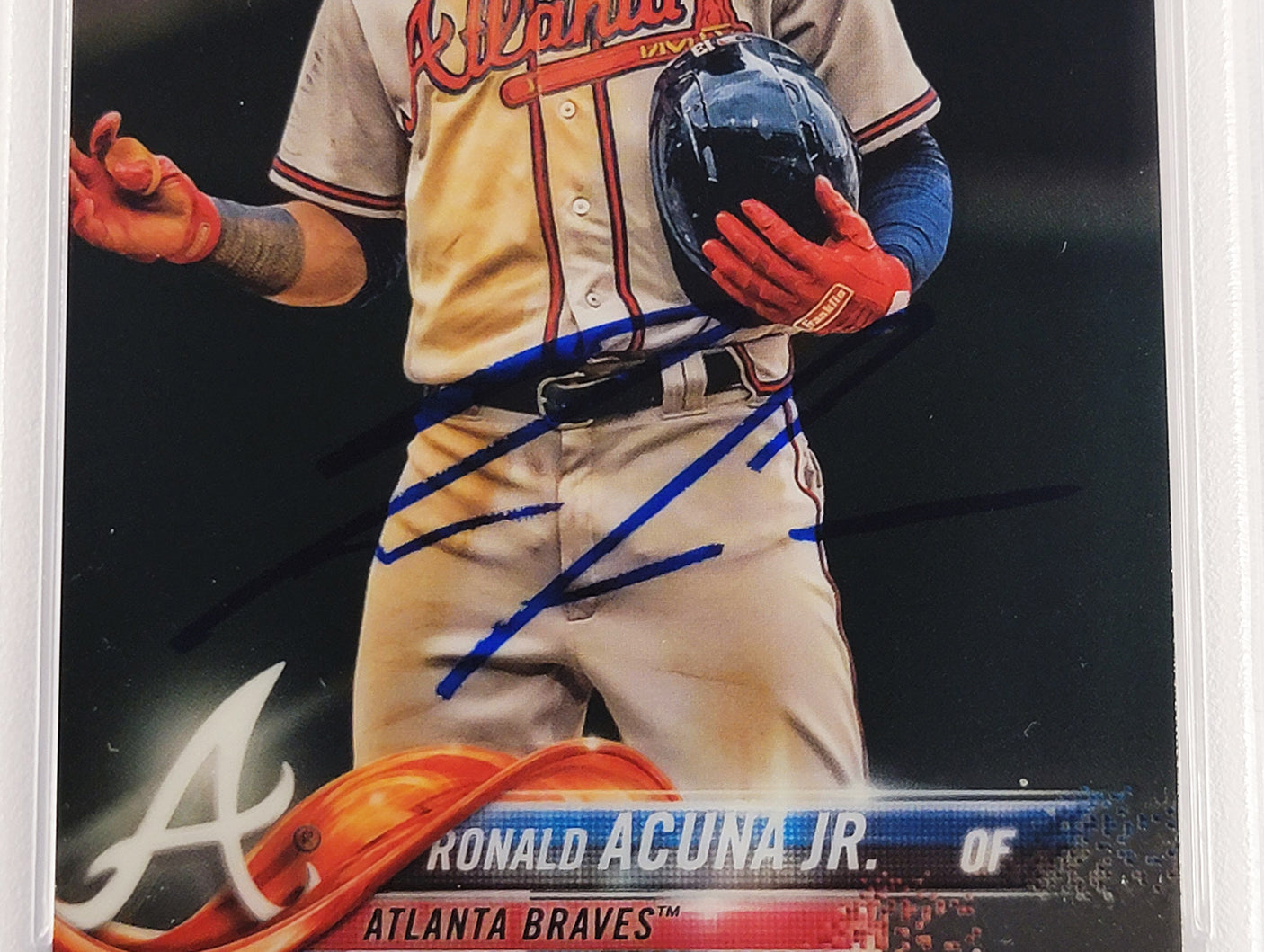 Ronald Acuna Jr. Autographed 2018 Topps Chrome Update Rookie Card #HMT25 Atlanta Braves PSA 10 Auto Grade Mint 9 PSA/DNA #56463084