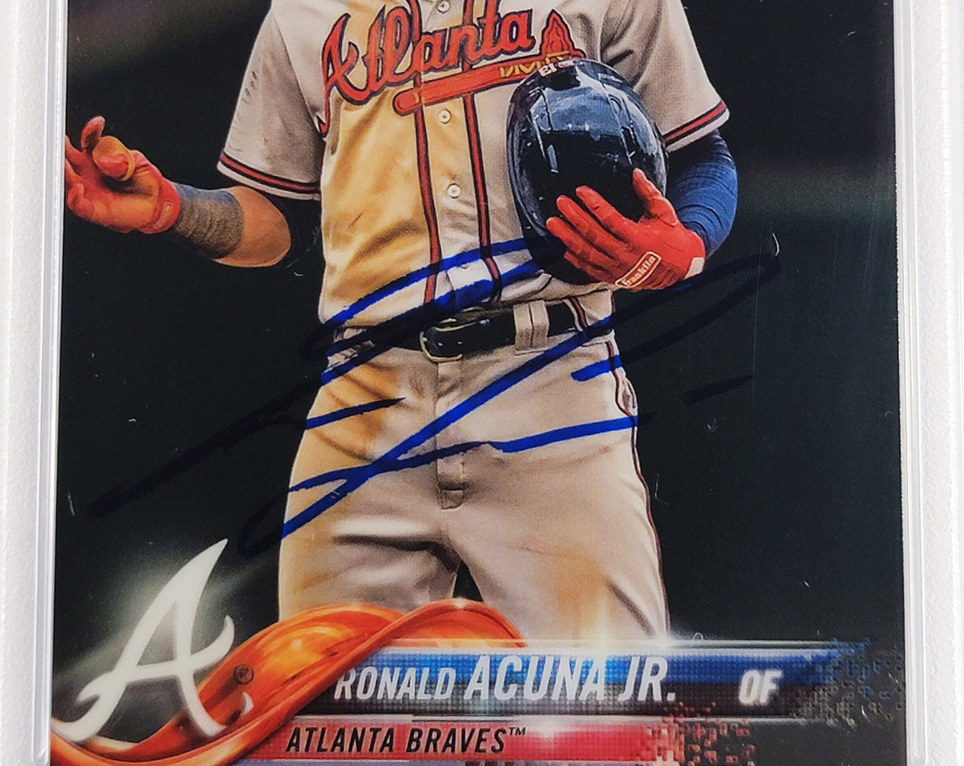 Ronald Acuna Jr. Autographed 2018 Topps Chrome Update Rookie Card #HMT25 Atlanta Braves PSA 9 Auto Grade Mint 9 PSA/DNA #56463077