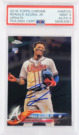 Ronald Acuna Jr. Autographed 2018 Topps Chrome Update Rookie Card #HMT25 Atlanta Braves PSA 9 Auto Grade Mint 9 PSA/DNA #56463081