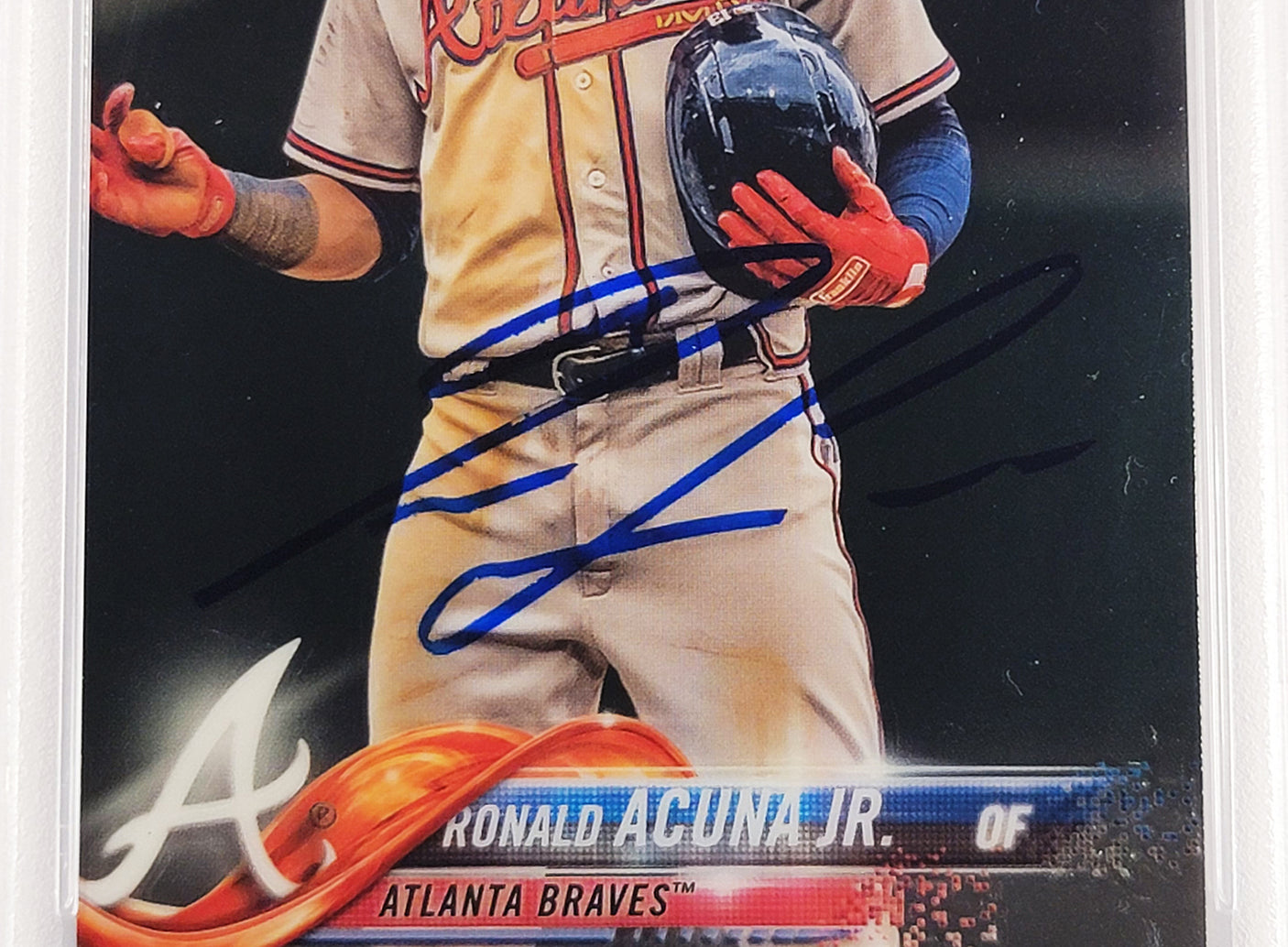 Ronald Acuna Jr. Autographed 2018 Topps Chrome Update Rookie Card #HMT25 Atlanta Braves PSA 9 Auto Grade Mint 9 PSA/DNA #56463081