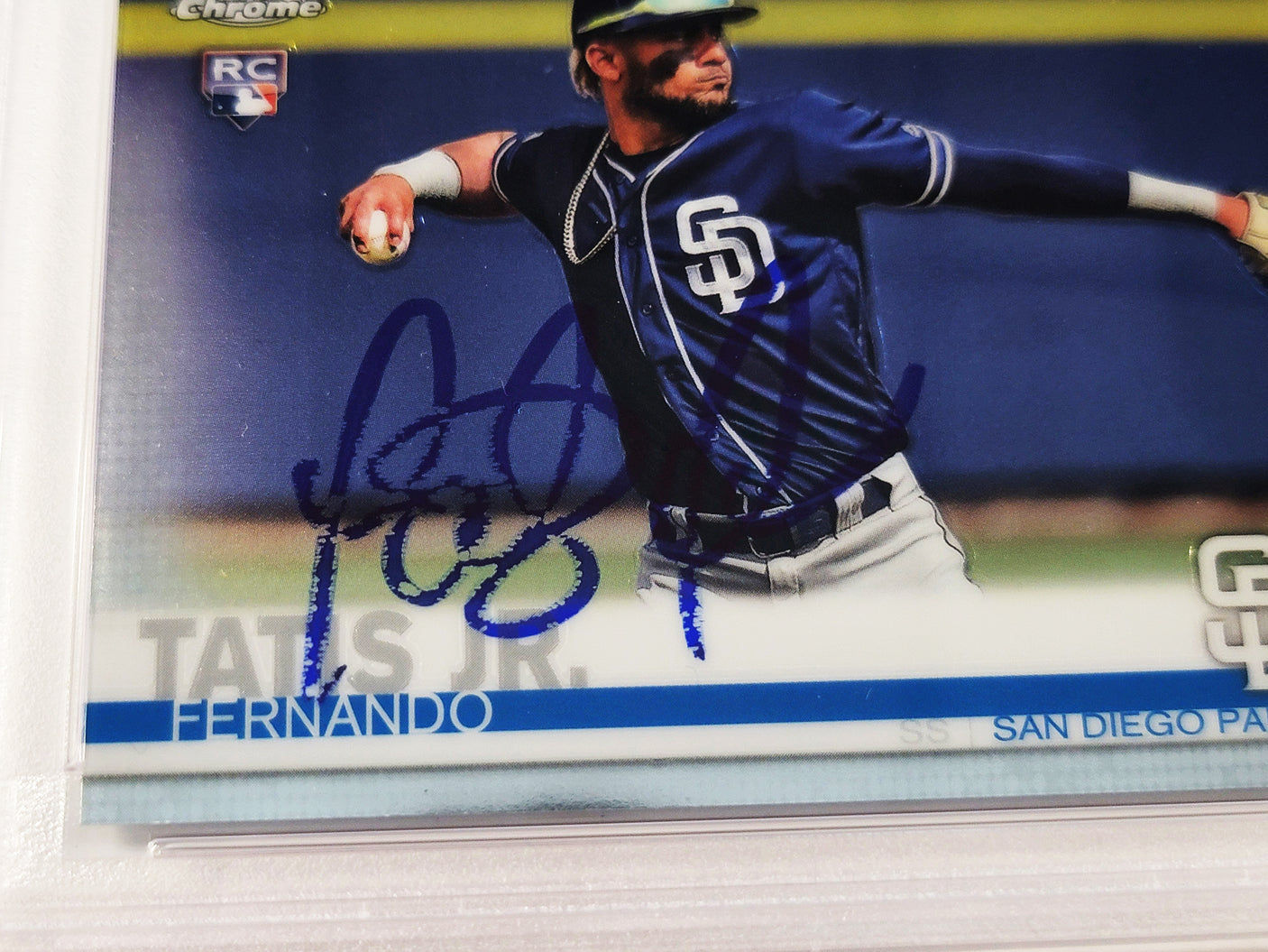 Fernando Tatis Jr. Autographed 2019 Topps Chrome Rookie Card #203 San Diego Padres PSA 10 (Bubbling) PSA/DNA #64993258