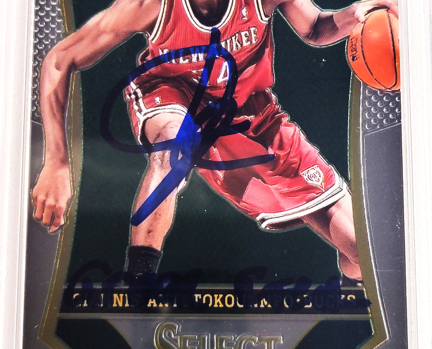 Giannis Antetokounmpo Autographed 2013 Panini Select Rookie Card #178 Milwaukee Bucks PSA 8 Auto Grade Gem Mint 10 "Greek Freak" PSA/DNA #61185323
