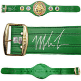 Mike Tyson Autographed Green WBC World Championship Belt Beckett BAS Witness Stock #210830