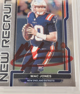 Mac Jones Autographed 2021 Panini Prizm New Recruits Rookie Card #NR-5 New England Patriots Beckett BAS #14860960