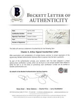 Chester A. Arthur Signed & Matted 5.5x8.25 1862 Handwritten Letter BAS #AB14650