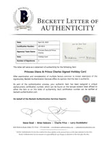 Princess Diana & Prince Charles Signed 1981 7.25x10.5 Christmas Card BAS