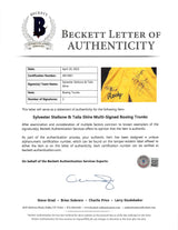 Sylvester Stallone & Talia Shire Signed Yellow Rocky Boxing Trunks BAS #AB14661