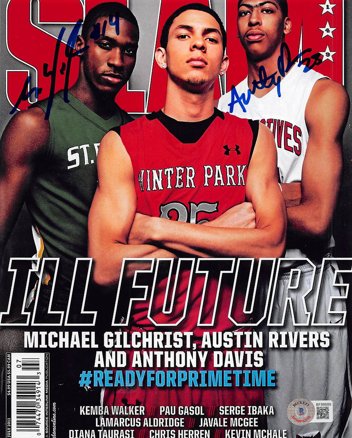 Kentucky Anthony Davis & Michael Kidd-Gilchrist Signed 8x10 Photo BAS #BF88689