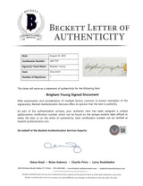 Brigham Young Authentic Signed 7.5x14.5 1873 Land Deed Document BAS #AB77797