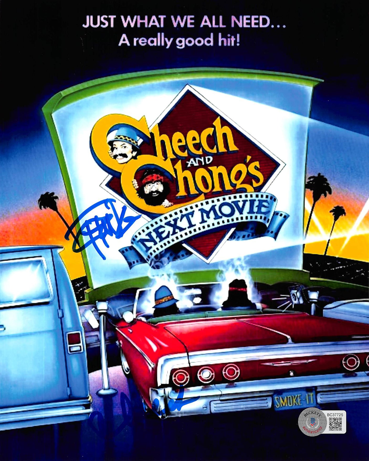 Cheech Marin & Tommy Chong Next Movie Authentic Signed 8x10 Photo BAS #BC37725