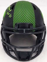 Steve Largent & Jim Zorn Autographed Seattle Seahawks Eclipse Black Speed Mini Helmet MCS Holo Stock #211064