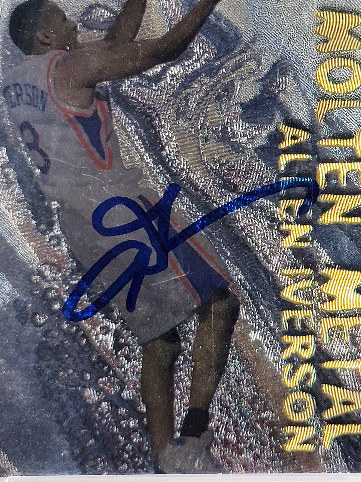 Allen Iverson Autographed 1996-97 Fleer Metal Molten Metal Rookie Card #17 Philadelphia 76ers PSA 7 Auto Grade Gem Mint 10 PSA/DNA #68017878