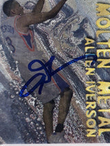 Allen Iverson Autographed 1996-97 Fleer Metal Molten Metal Rookie Card #17 Philadelphia 76ers PSA 7 Auto Grade Gem Mint 10 PSA/DNA #68017878