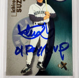 Ichiro Suzuki Autographed 2001 Fleer E-X Rookie Card #105 Seattle Mariners PSA 10 Auto Grade Gem Mint 10 "01 ROY/MVP" Pop 1 #950/1999 PSA/DNA #69276693