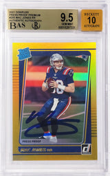 Mac Jones Autographed 2021 Donruss Gold Press Proof Premium Rookie Card #255 New England Patriots BGS 9.5 Auto Grade Gem Mint 10 Beckett BAS #15297331