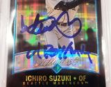 Ichiro Suzuki Autographed 2001 Bowman Chrome X-Fractor English Rookie Card #351A Seattle Mariners BGS 9 Auto Grade Gem Mint 10 "01 ROY/MVP" Beckett BAS #15094354