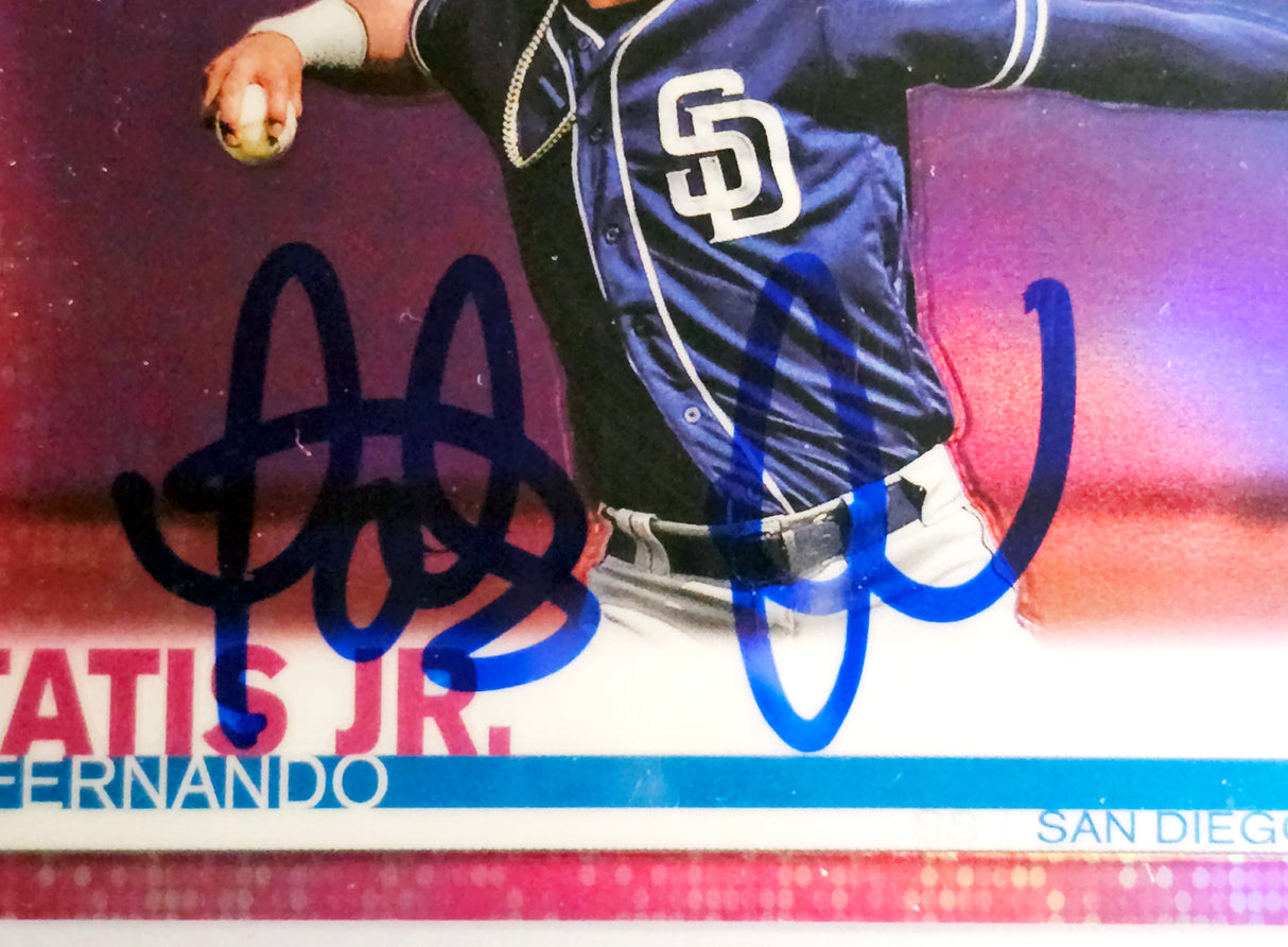 Fernando Tatis Jr. Autographed 2019 Topps Chrome Purple Refractor Rookie Card #203 San Diego Padres BGS 8.5 Auto Grade Gem Mint 10 Beckett BAS #15350636