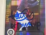 Ichiro Suzuki Autographed 2001 Donruss Elite Rookie Card #195 Seattle Mariners Auto Grade Gem Mint 10 "01 ROY/MVP" #607/1000 PSA/DNA #69274573