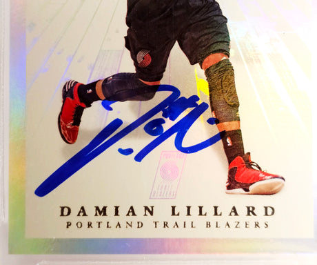 Damian Lillard Autographed 2012-13 Panini Elite Court Vision Rookie Card #5 Portland Trail Blazers BGS 8.5 Auto Grade Gem Mint 10 #43/49 Beckett BAS #15529840