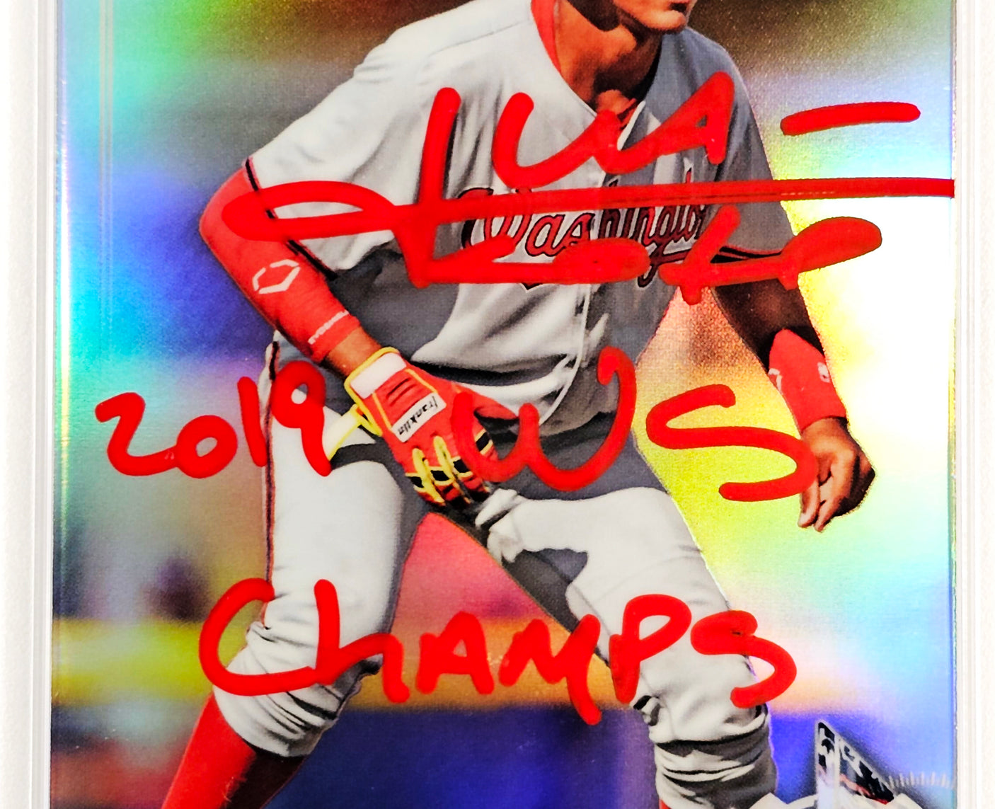 Juan Soto Autographed 2017 Bowman Draft Chrome Refractor Rookie Card #BDC162 New York Mets PSA 10 "2019 WS Champs" PSA/DNA #61265737