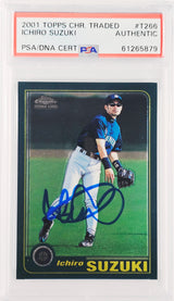 Ichiro Suzuki Autographed 2001 Topps Chrome Traded Rookie Card #T266 Seattle Mariners PSA/DNA #61265879