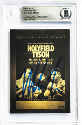 Mike Tyson Autographed 1992 Kayo Gold Hologram Card vs. Evander Holyfield Beckett BAS #15500874