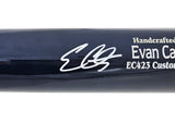 Evan Carter Autographed Dark Blue Marucci Player Model Bat Texas Rangers Beckett BAS Witness Stock #217965