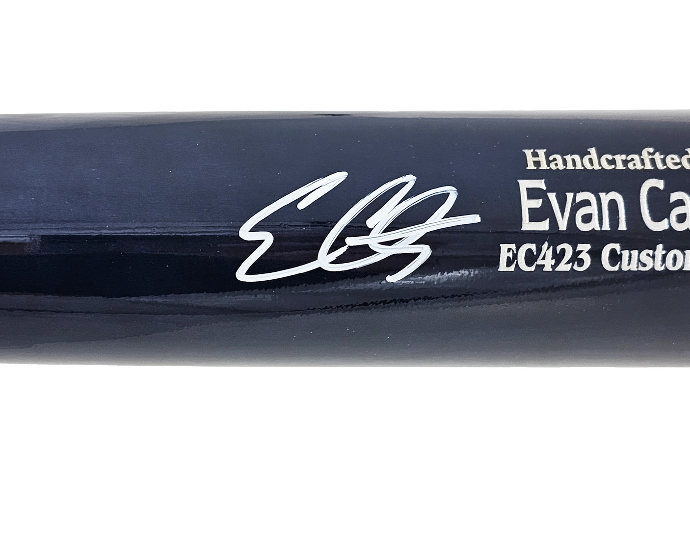 Evan Carter Autographed Dark Blue Marucci Player Model Bat Texas Rangers Beckett BAS Witness Stock #217965