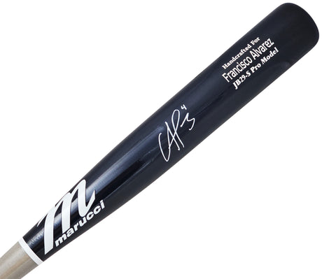 Francisco Alvarez Autographed Blue & Grey Marucci Pro Model Bat New York Mets Beckett BAS Witness Stock #218050