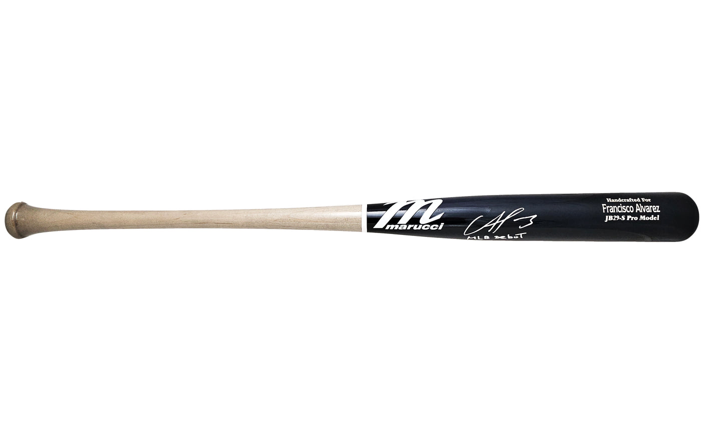 Francisco Alvarez Autographed Blue & Grey Marucci Pro Model Bat New York Mets "MLB Debut 9-30-22" Beckett BAS Witness Stock #218051