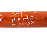Francisco Alvarez Autographed Orange/Blue Marucci Pro Model Bat New York Mets "MLB Debut 9-30-22" Beckett BAS Witness Stock #218047