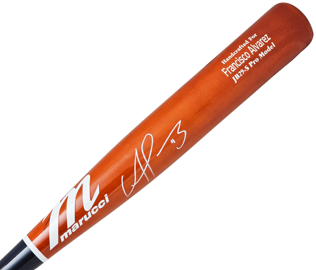 Francisco Alvarez Autographed Orange/Blue Marucci Pro Model Bat New York Mets Beckett BAS Witness Stock #218048
