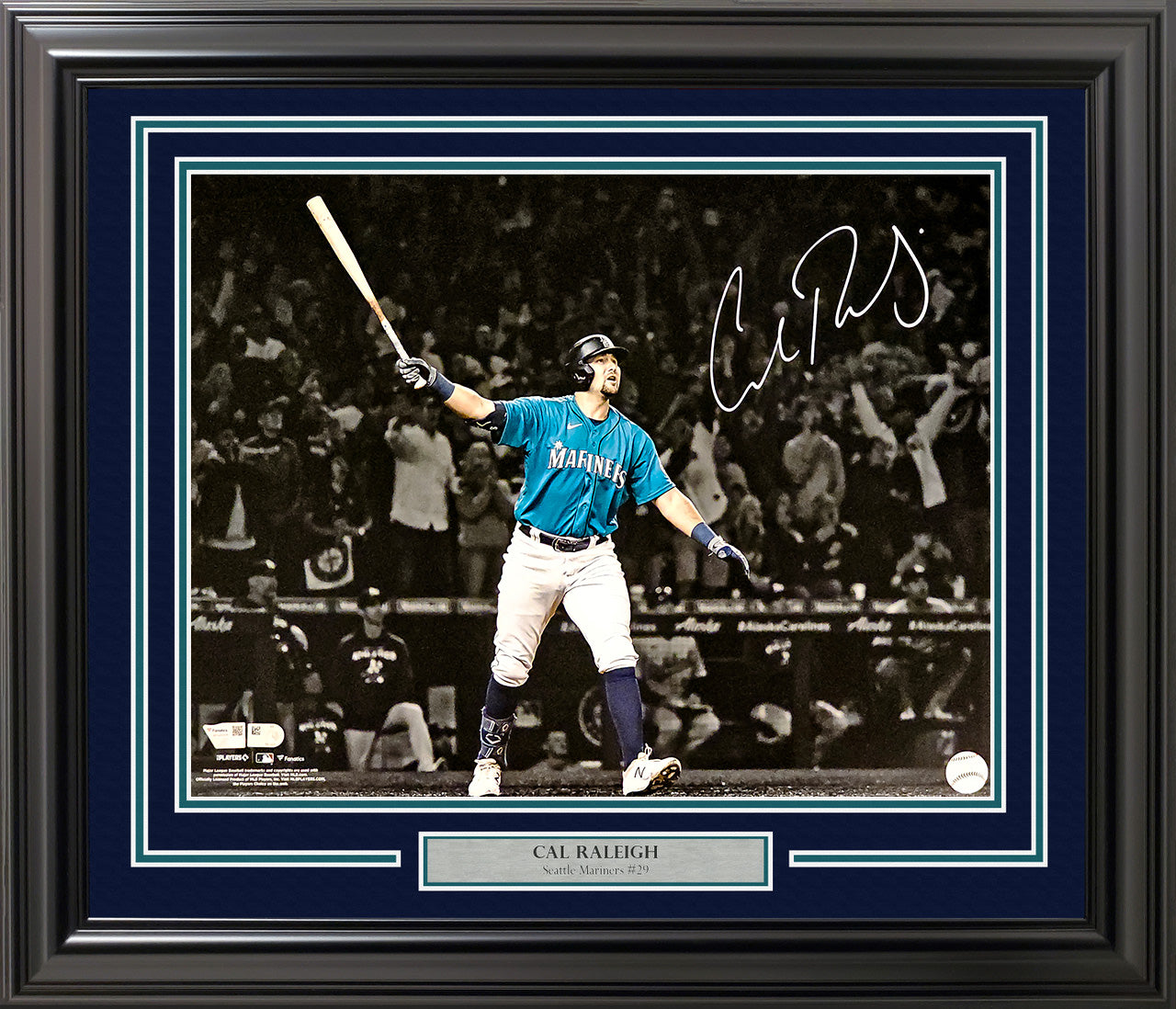 Cal Raleigh Autographed Framed 16x20 Photo Seattle Mariners Fanatics Holo Stock #253723