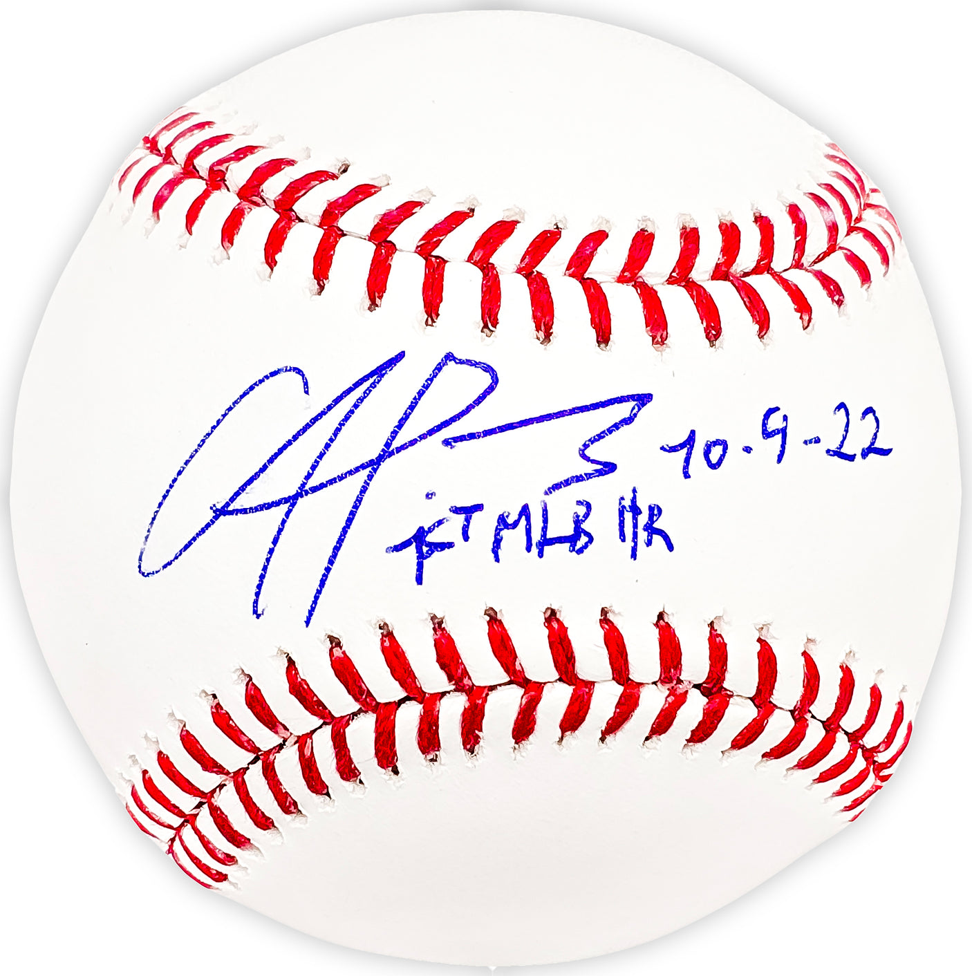 Francisco Alvarez Autographed Official MLB Baseball New York Mets "1st MLB HR 10.4.22" Beckett BAS Witness Stock #218616