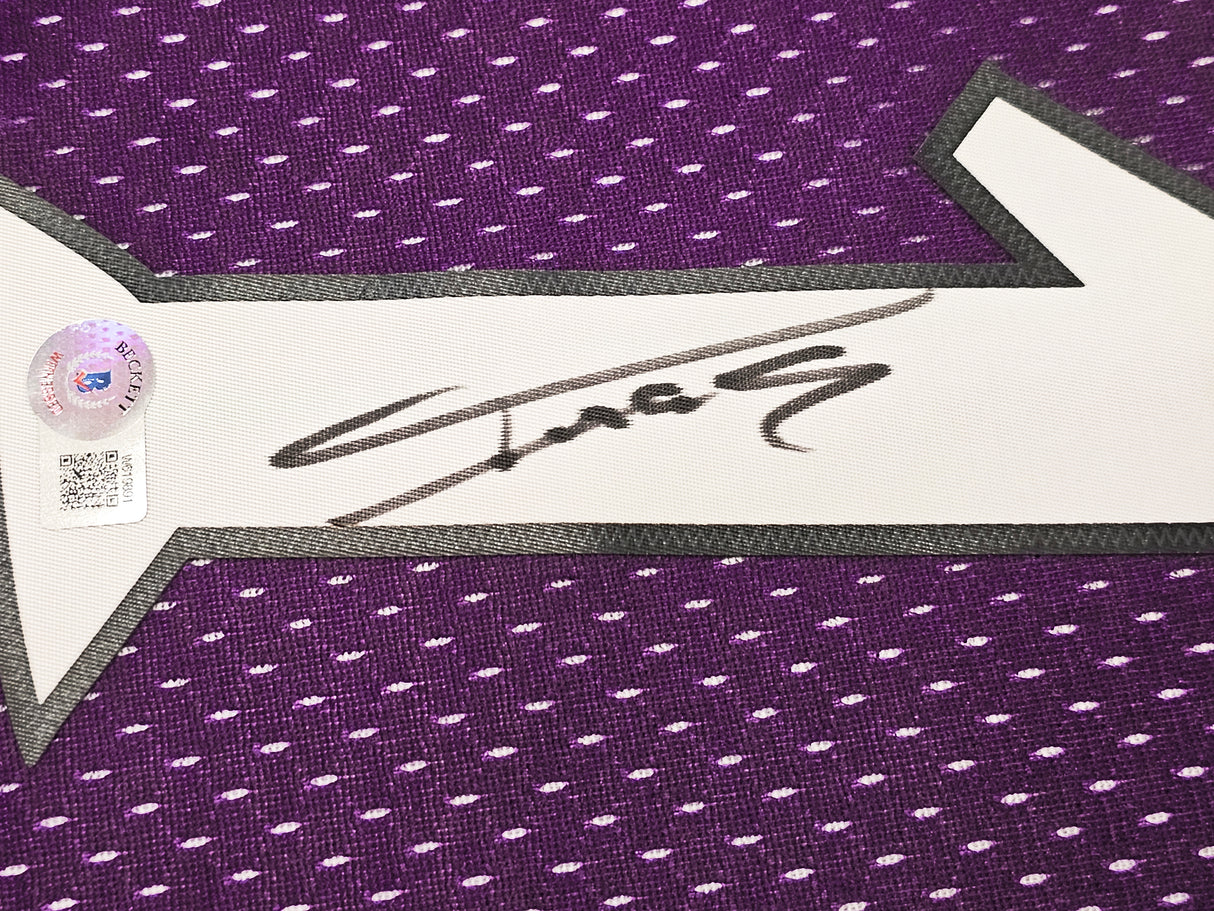Toronto Raptors Tracy McGrady Autographed Purple Authentic Mitchell & Ness 1998-99 HWC Swingman Jersey Size XXL Beckett BAS Witness Stock #216978