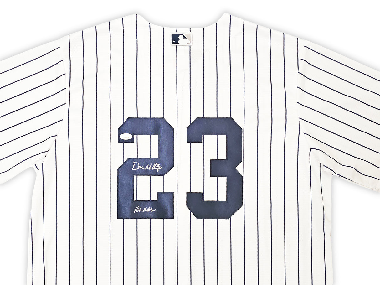 New York Yankees Don Mattingly Autographed White Pinstripe Nike Jersey Size L "Hit Man" JSA Stock #217970